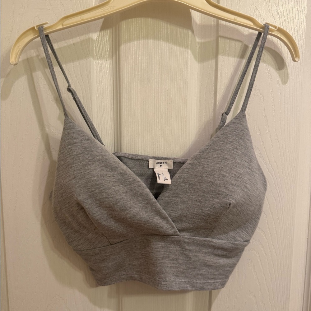 Forever 21 Light Grey Padded Bralette with Adjustable Straps